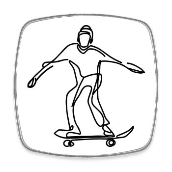 Skateboarder - Viereckiger Kühlschrankmagnet - Weiß - Vorne