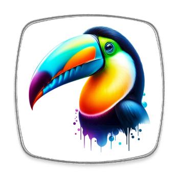 Toucan - Square fridge magnet - white - Front