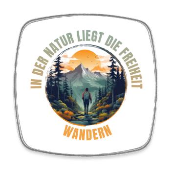 In der Natur liegt die Freiheit - Viereckiger Kühlschrankmagnet - Weiß - Vorne