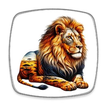 Lion - Square fridge magnet - white - Front