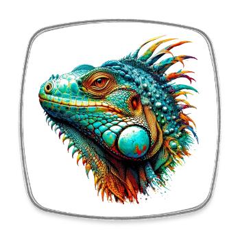 Iguana - Square fridge magnet - white - Front