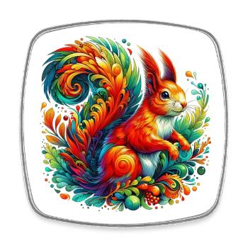 Squirrel - Square fridge magnet - white - Front