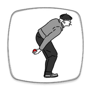 Petanque Spieler Rechtshänder - Viereckiger Kühlschrankmagnet - Weiß - Vorne