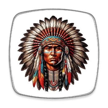 American Indian American Red Skin - Square fridge magnet - white - Front
