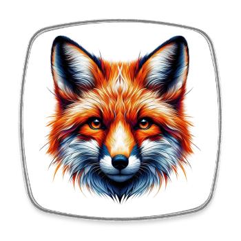 Fuchs - Viereckiger Kühlschrankmagnet - Weiß - Vorne