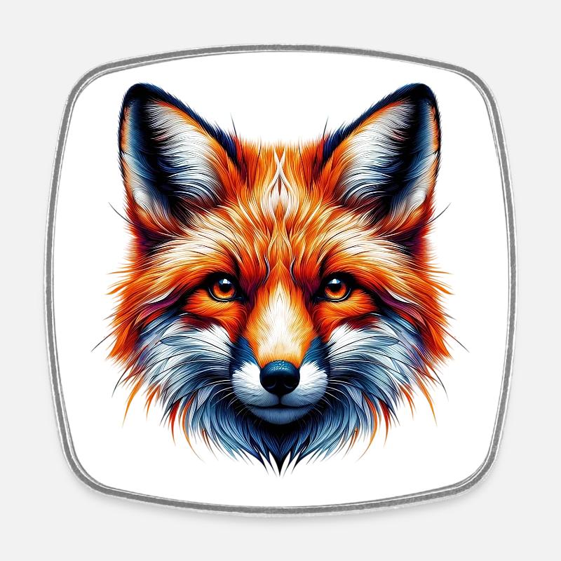 Fuchs - Viereckiger Kühlschrankmagnet - Weiß