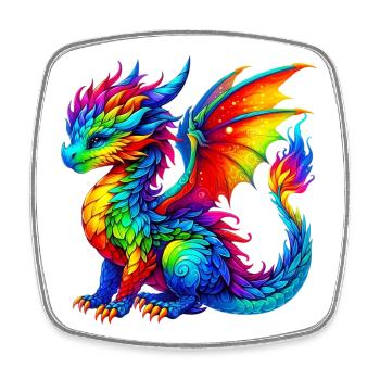 Dragon - Square fridge magnet - white - Front
