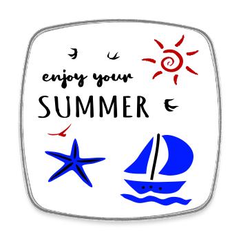 profitez de votre été, Urlaub - Magnet carré - blanc - Devant