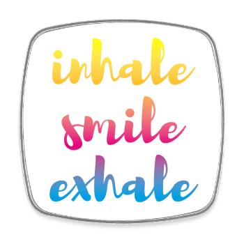 inhale exhale yoga course meditation colorful - Square fridge magnet - white - Front