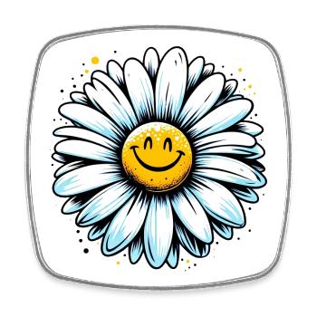 Gänseblümchen - Viereckiger Kühlschrankmagnet - Weiß - Vorne