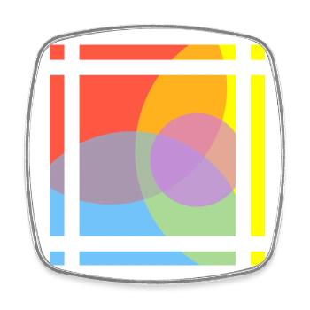 Geometric play of colours - Square fridge magnet - white - Front