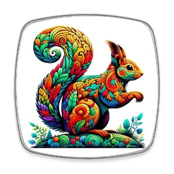 Squirrel - Square fridge magnet - white - Front