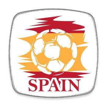 Spain Flag Football Team Logo Graphic - Square fridge magnet - white - Front