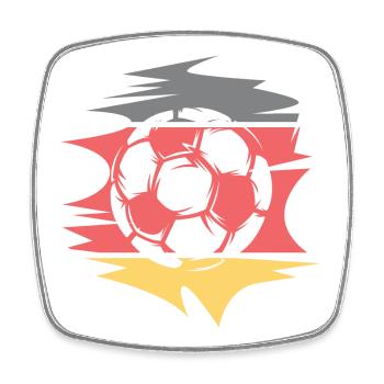 Soccer Illustration Germany Ball Graphic Logo - Square fridge magnet - white - Front