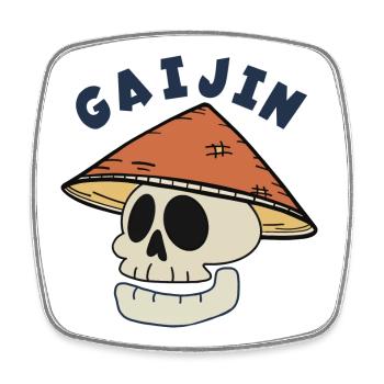 Gaijin Leader - Viereckiger Kühlschrankmagnet - Weiß - Vorne