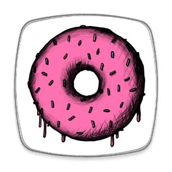 Delicious Donut Circle - Square fridge magnet - white - Front
