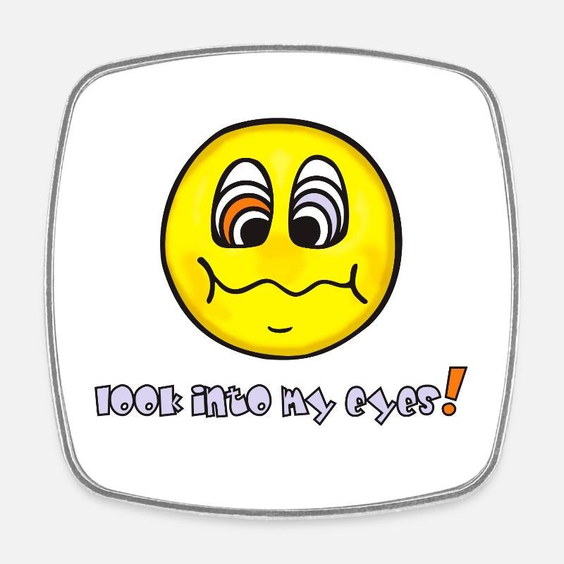 Hypnosis - Yellow Face - Funny Emoticon - Square fridge magnet - white