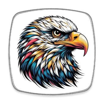 Adler - Viereckiger Kühlschrankmagnet - Weiß - Vorne