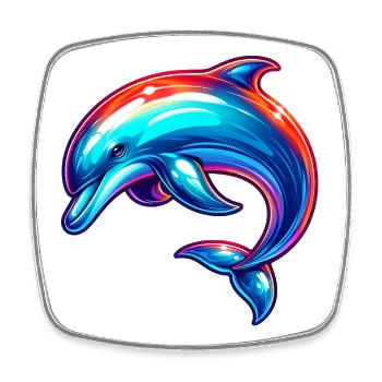 Delfin - Viereckiger Kühlschrankmagnet - Weiß - Vorne