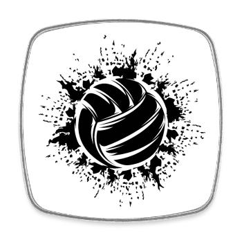Volleyball Ball Explosion Volleyballer Symbol Logo - Viereckiger Kühlschrankmagnet - Weiß - Vorne