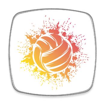 Ballon de volley-ball Explosion Icône du logo du joueur de volley-ball - Magnet carré - blanc - Devant