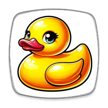 Ente Ente Ente Ente Ente - Viereckiger Kühlschrankmagnet - Weiß - Vorne