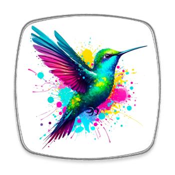 Hummingbird - Square fridge magnet - white - Front