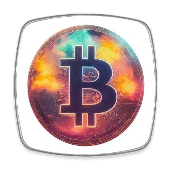 Bitcoin spectaculaire - Magnet carré - blanc - Devant