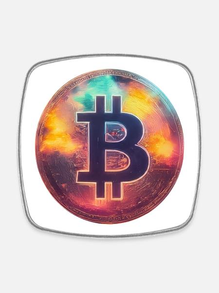 Spectacular Bitcoin - Square fridge magnet - white