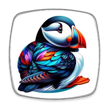 Puffin - Square fridge magnet - white - Front