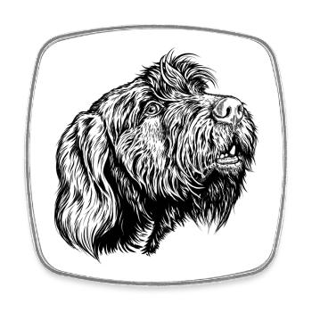 Pudelpointer joins in the conversation - Square fridge magnet - white - Front