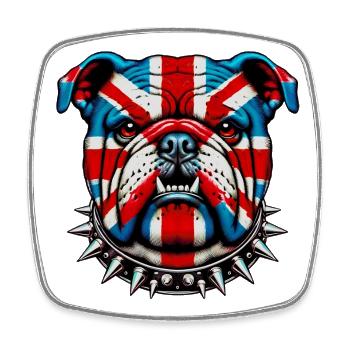 English Bulldog Dog - Square fridge magnet - white - Front