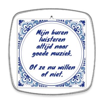 Neighbors always listen to # - Square fridge magnet - white - Front
