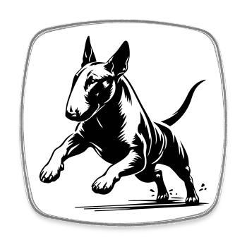 Bull terrier - Square fridge magnet - white - Front