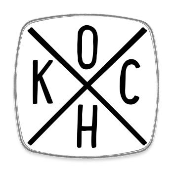 Koch - Viereckiger Kühlschrankmagnet - Weiß - Vorne