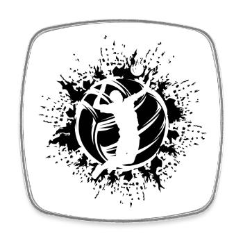 Volleyball Sonne Spieler Symbol Logo Mannschaft - Viereckiger Kühlschrankmagnet - Weiß - Vorne