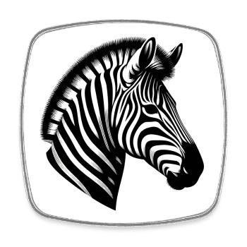 Zebra - Viereckiger Kühlschrankmagnet - Weiß - Vorne