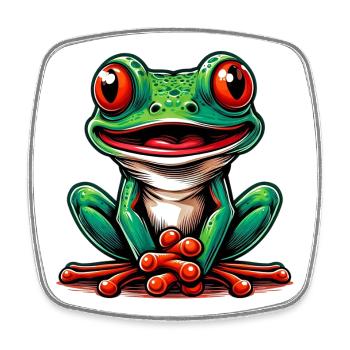 Grenouille - Magnet carré - blanc - Devant