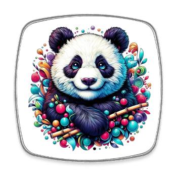 Panda - Square fridge magnet - white - Front