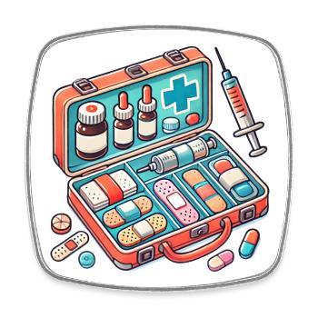 Detailed pharmacy fabric, symbol of safety - Square fridge magnet - white - Front