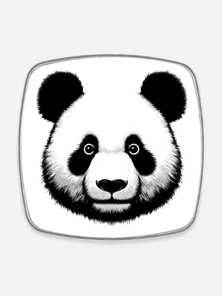 Panda - Square fridge magnet - white