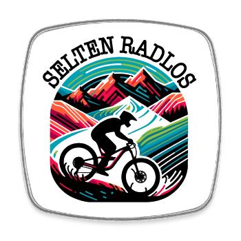 downhill radsport radfahren sport spruch - Viereckiger Kühlschrankmagnet - Weiß - Vorne