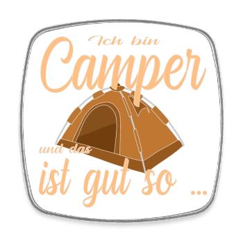 Camping im Zelt - Viereckiger Kühlschrankmagnet - Weiß - Vorne
