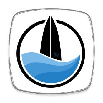 Surfwave I (black) - Viereckiger Kühlschrankmagnet - Weiß - Vorne
