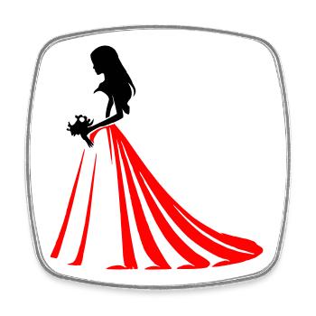 Mariée - Magnet carré - blanc - Devant