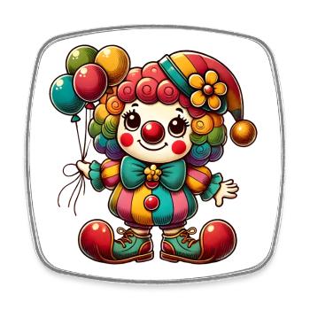 Couleurs gaies : Votre clown coloré pour la bonne humeur - Magnet carré - blanc - Devant