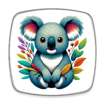 Koala - Square fridge magnet - white - Front