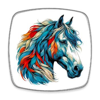 Horse - Square fridge magnet - white - Front