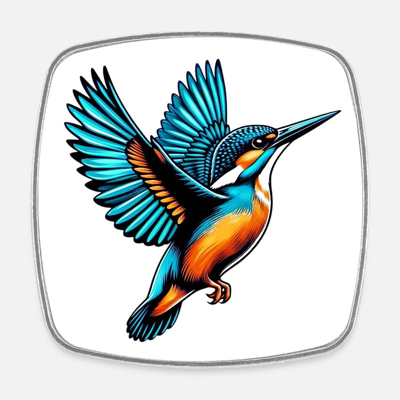 Eisvogel - Viereckiger Kühlschrankmagnet - Weiß