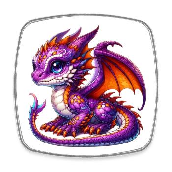 Dragon - Square fridge magnet - white - Front